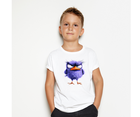 Boys Angry Cartoon White Tshirt